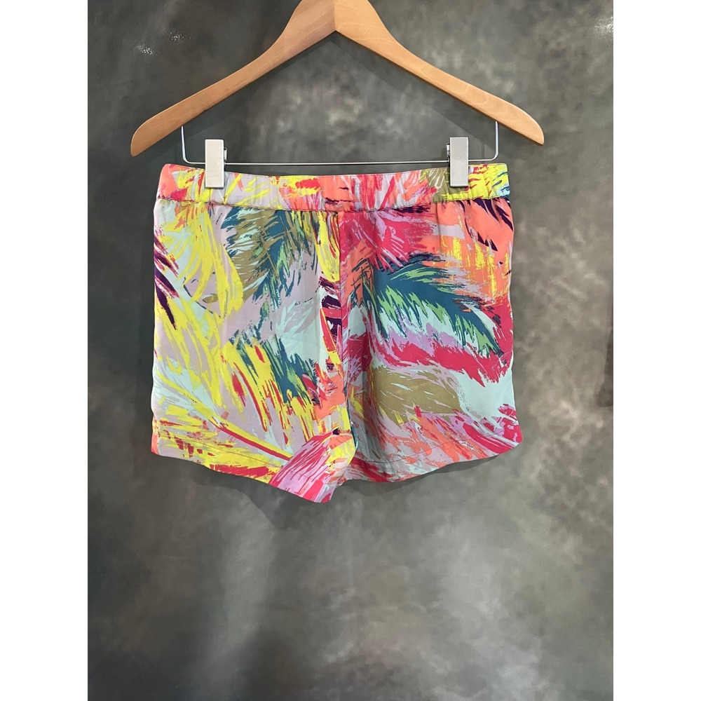 BCBG MAXAZRIA Womens Abstract Brushstroke Print Shorts Pink Yellow Multi Size S - Picture 2 of 4